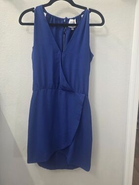 Quinn Royal Blue Sleeveless V-Neck Mini Dress